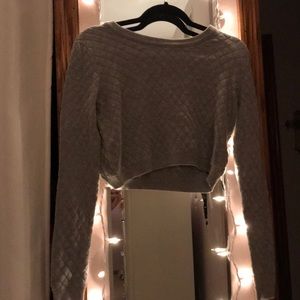 H&M grey cropped quilted sweater